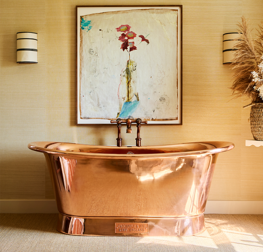 Freestanding traditional Polished Copper Bath