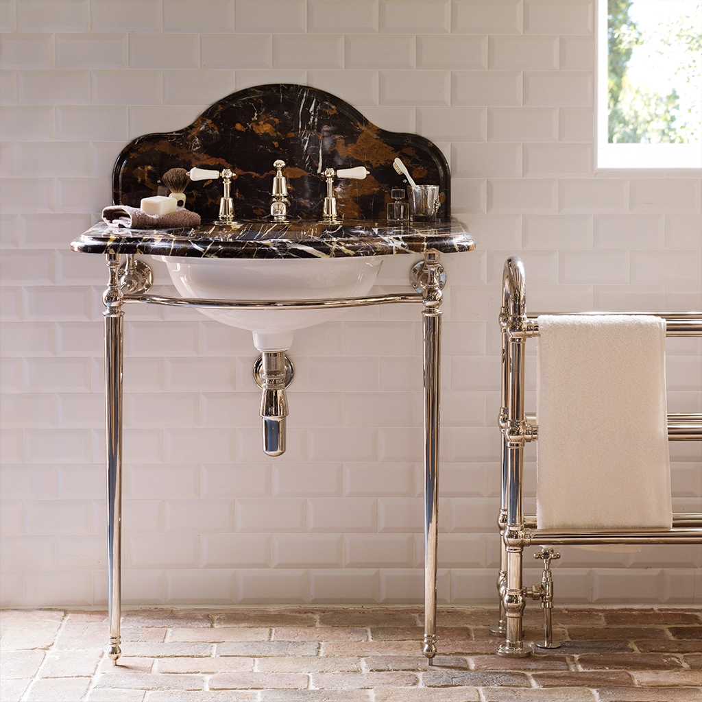 Freestanding Marble Washstand available in a number of brassware finishes