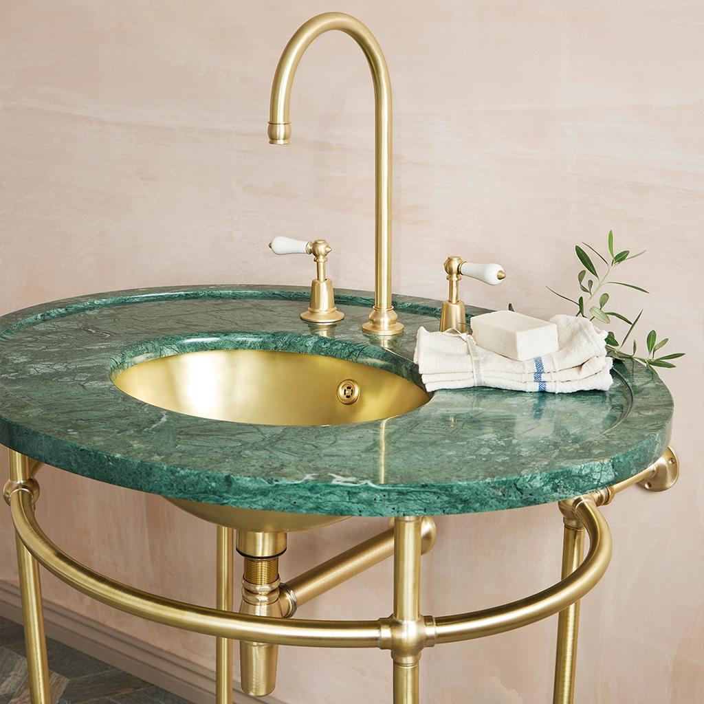 Freestanding Marble Washstand available in a number of brassware finishes