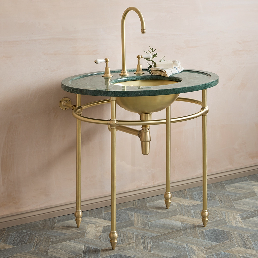 Freestanding Marble Washstand available in a number of brassware finishes