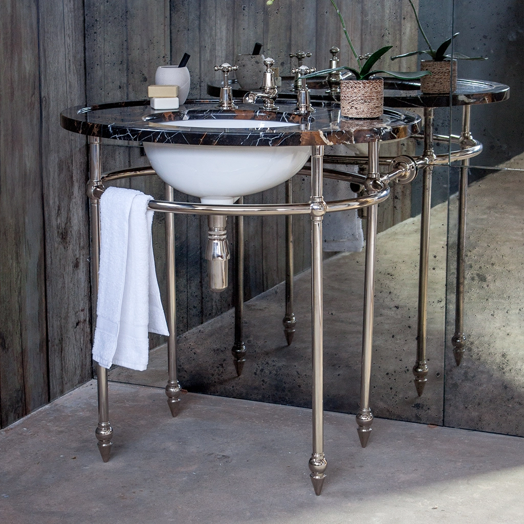 Freestanding Marble Washstand available in a number of brassware finishes