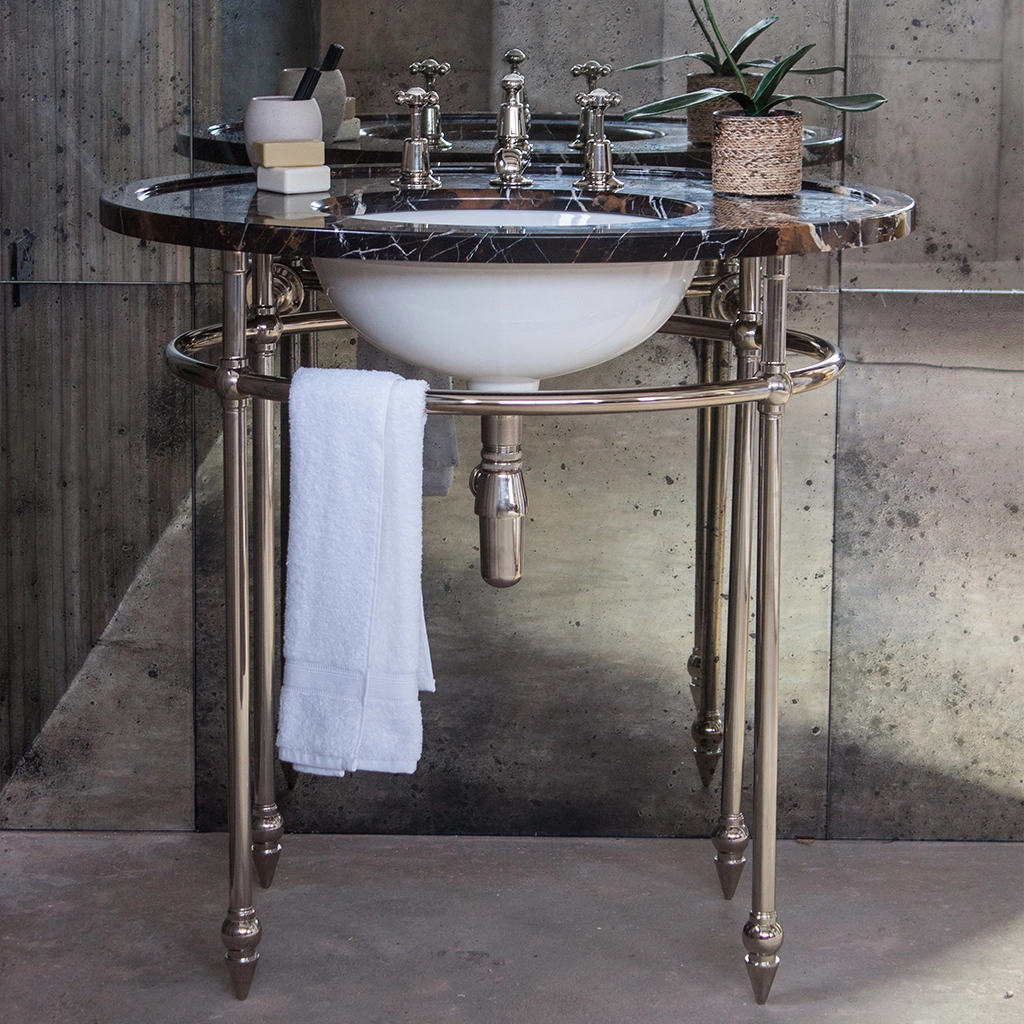 Freestanding Marble Washstand available in a number of brassware finishes