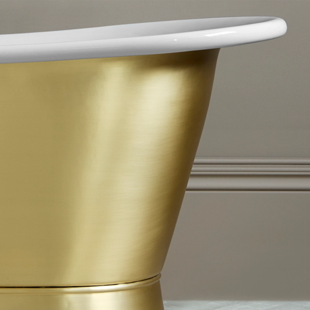 Freestanding Brass Bath Traditional roll top with bath filler on standpipes