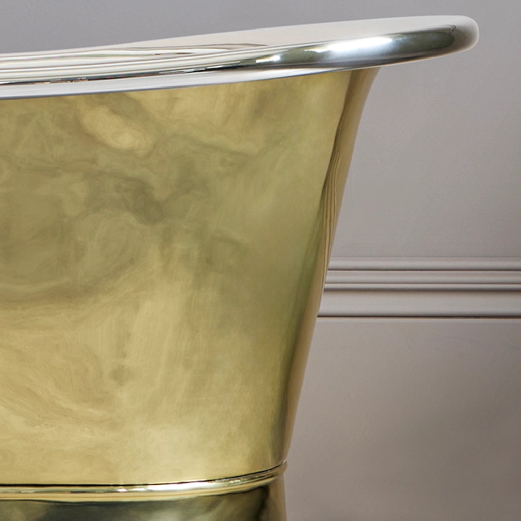 Freestanding Brass Bath Traditional roll top with bath filler on standpipes