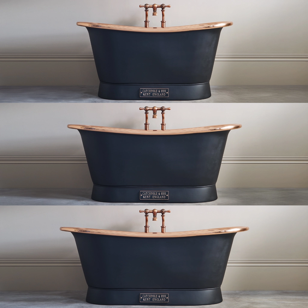 Freestanding painted Bath Traditional roll top with bath filler on standpipes