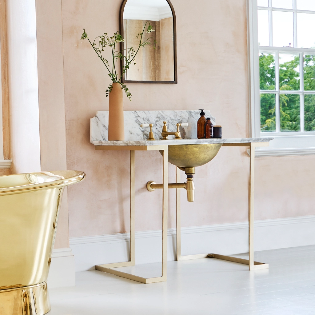 Freestanding Marble Washstand available in a number of brassware finishes