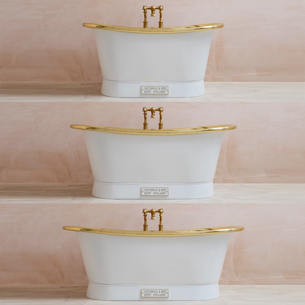 Freestanding painted Bath Traditional roll top with bath filler on standpipes