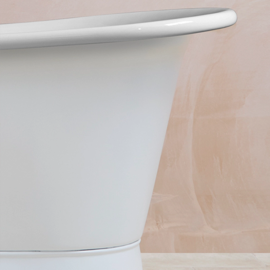 Freestanding painted Bath Traditional roll top with bath filler on standpipes