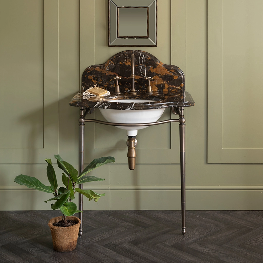 Freestanding Marble Washstand available in a number of brassware finishes