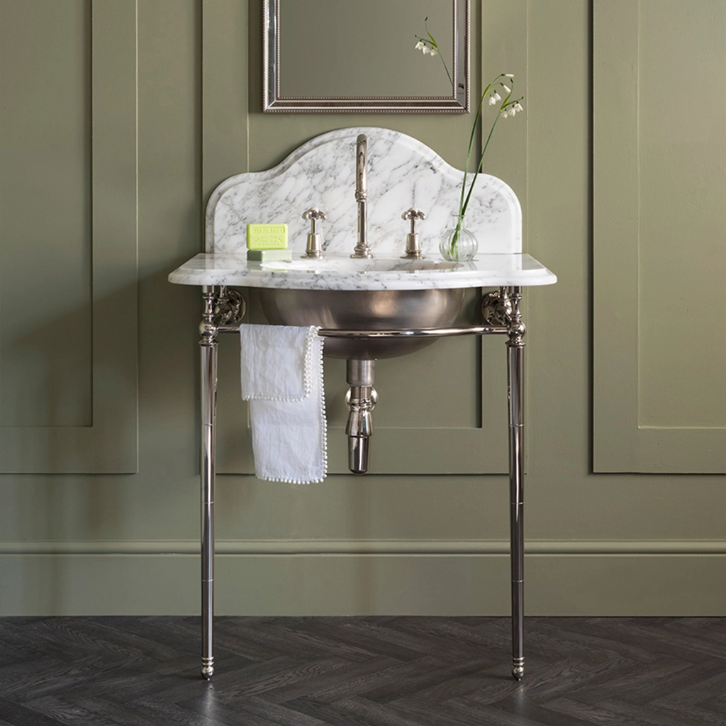 Freestanding Marble Washstand available in a number of brassware finishes