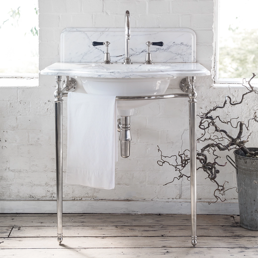 Freestanding Marble Washstand available in a number of brassware finishes