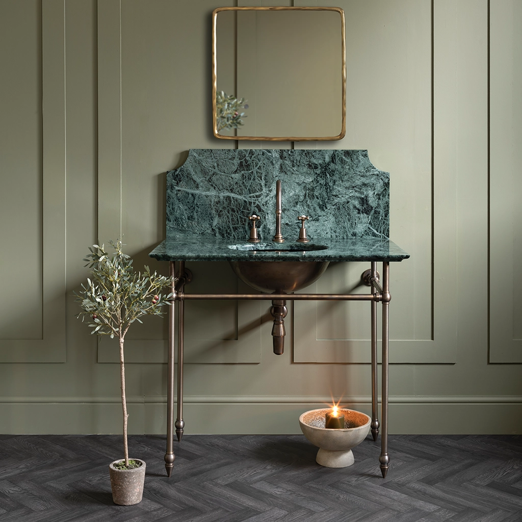 Freestanding Marble Washstand available in a number of brassware finishes