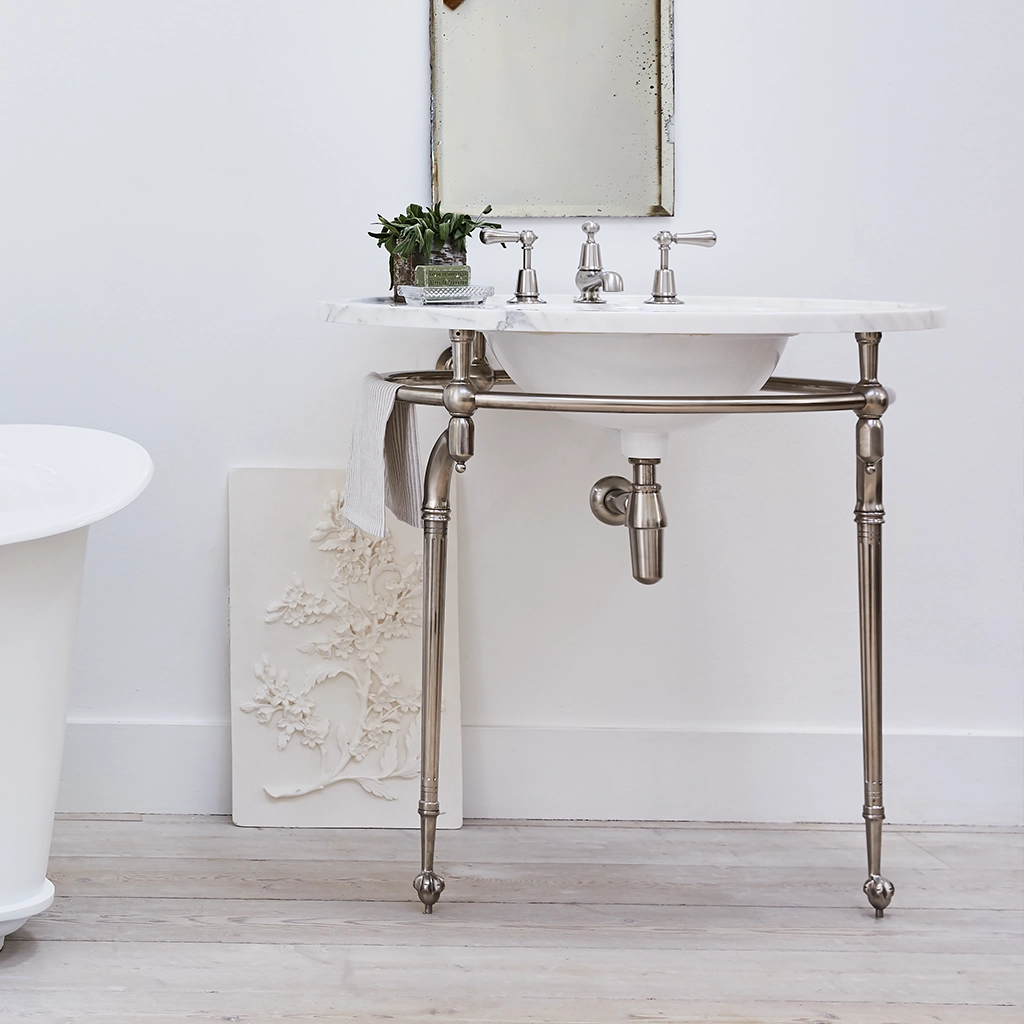 Freestanding Marble Washstand available in a number of brassware finishes