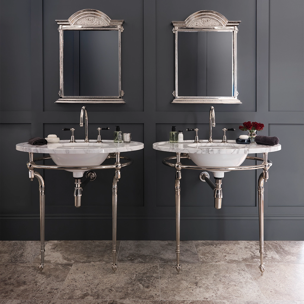 Freestanding Marble Washstand available in a number of brassware finishes