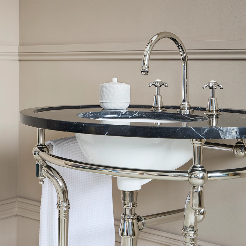 Freestanding Marble Washstand available in a number of brassware finishes