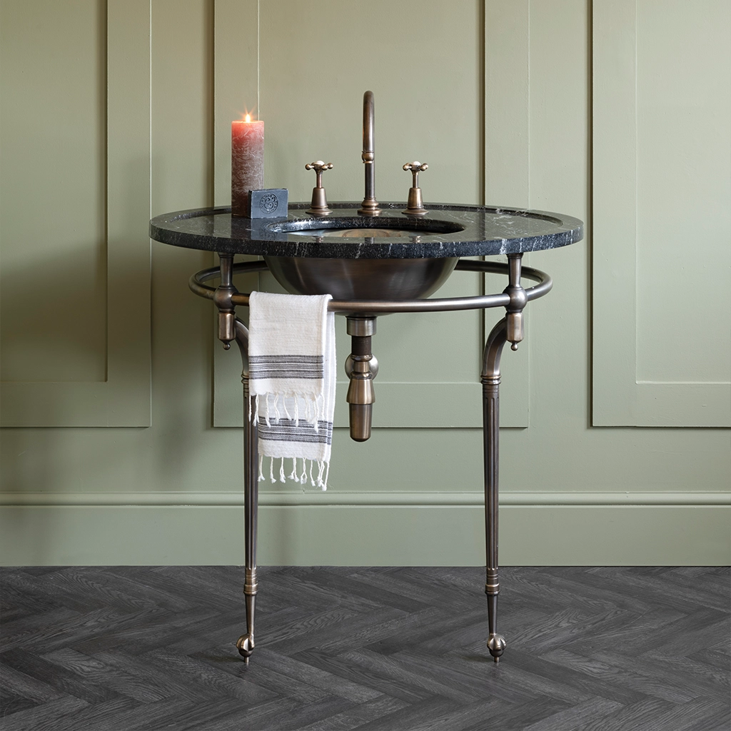 Freestanding Marble Washstand available in a number of brassware finishes