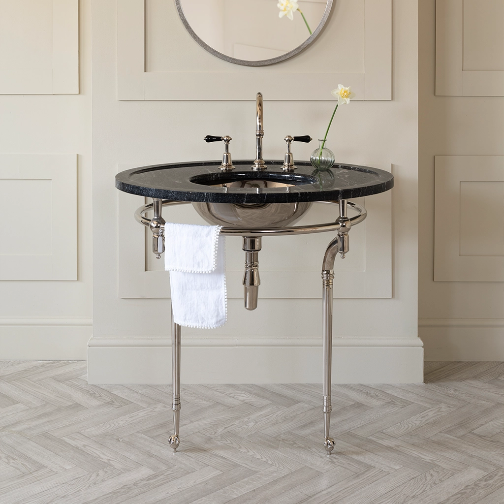 Freestanding Marble Washstand available in a number of brassware finishes