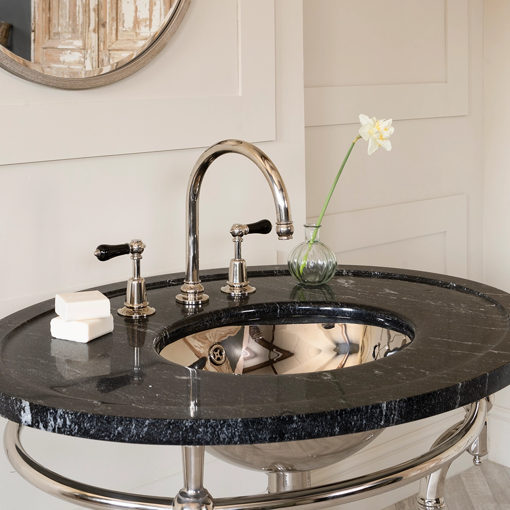 Freestanding Marble Washstand available in a number of brassware finishes