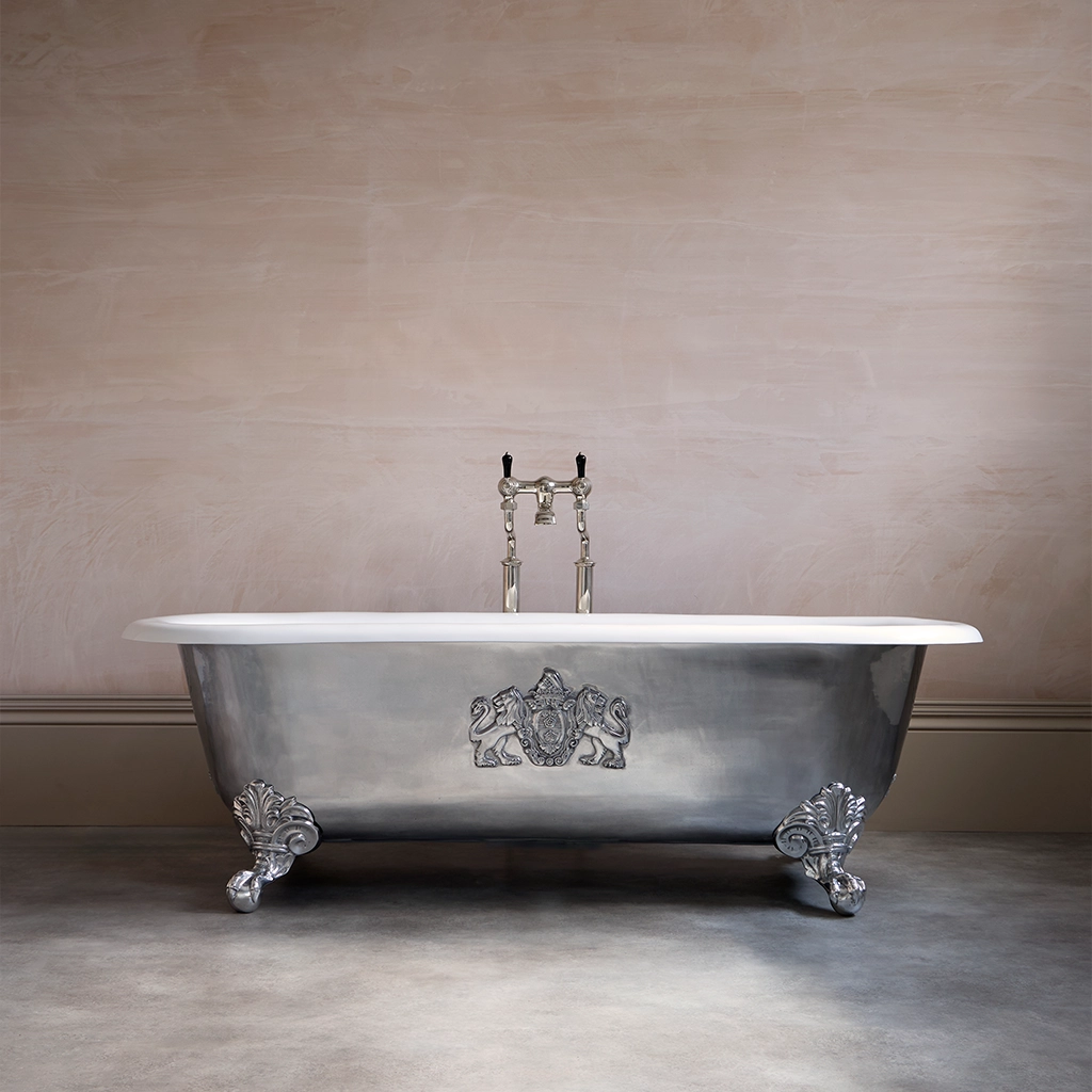 Traditional Roll top bath on feet freestanding with taps