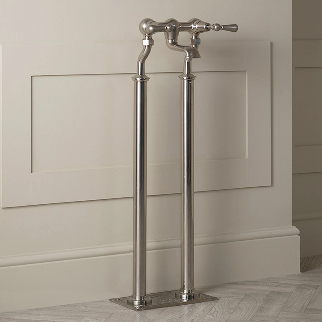 Freestanding brass bath shower mixer, with handshower. polished to a high sheen by hand at our Workshops in Kent