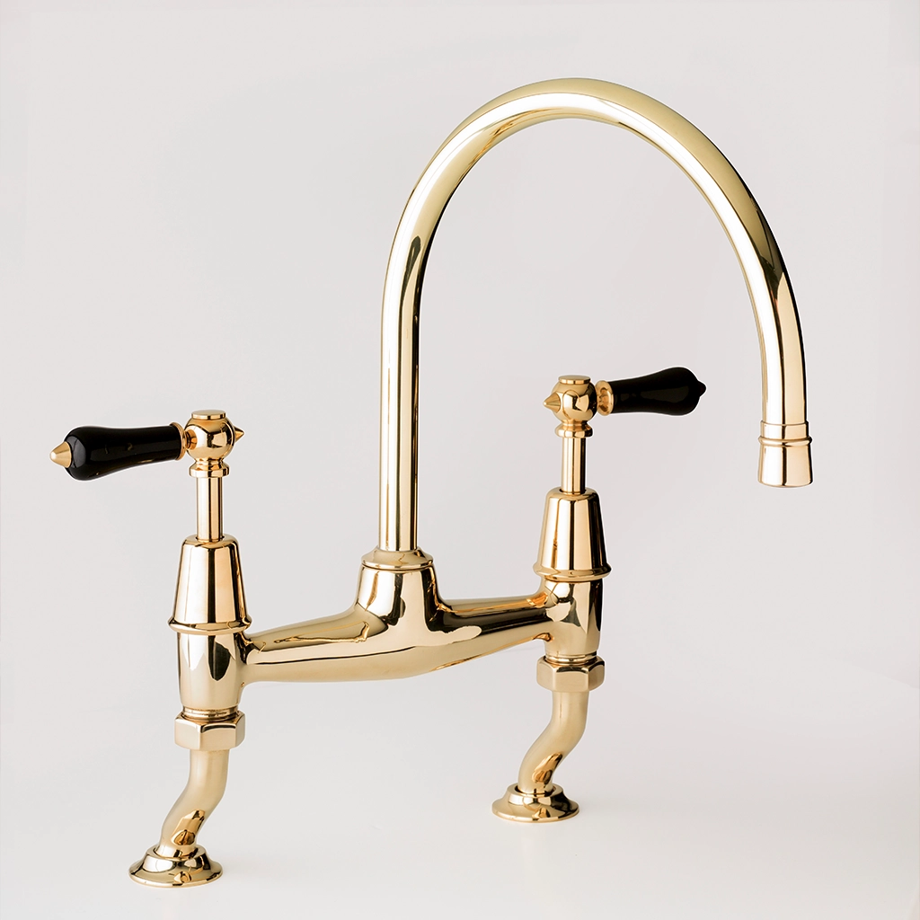 Our kitchen mixer taps are elegance defined. The long, arching spout with symmetrical cranked legs make this design a popular choice among many of our clients.