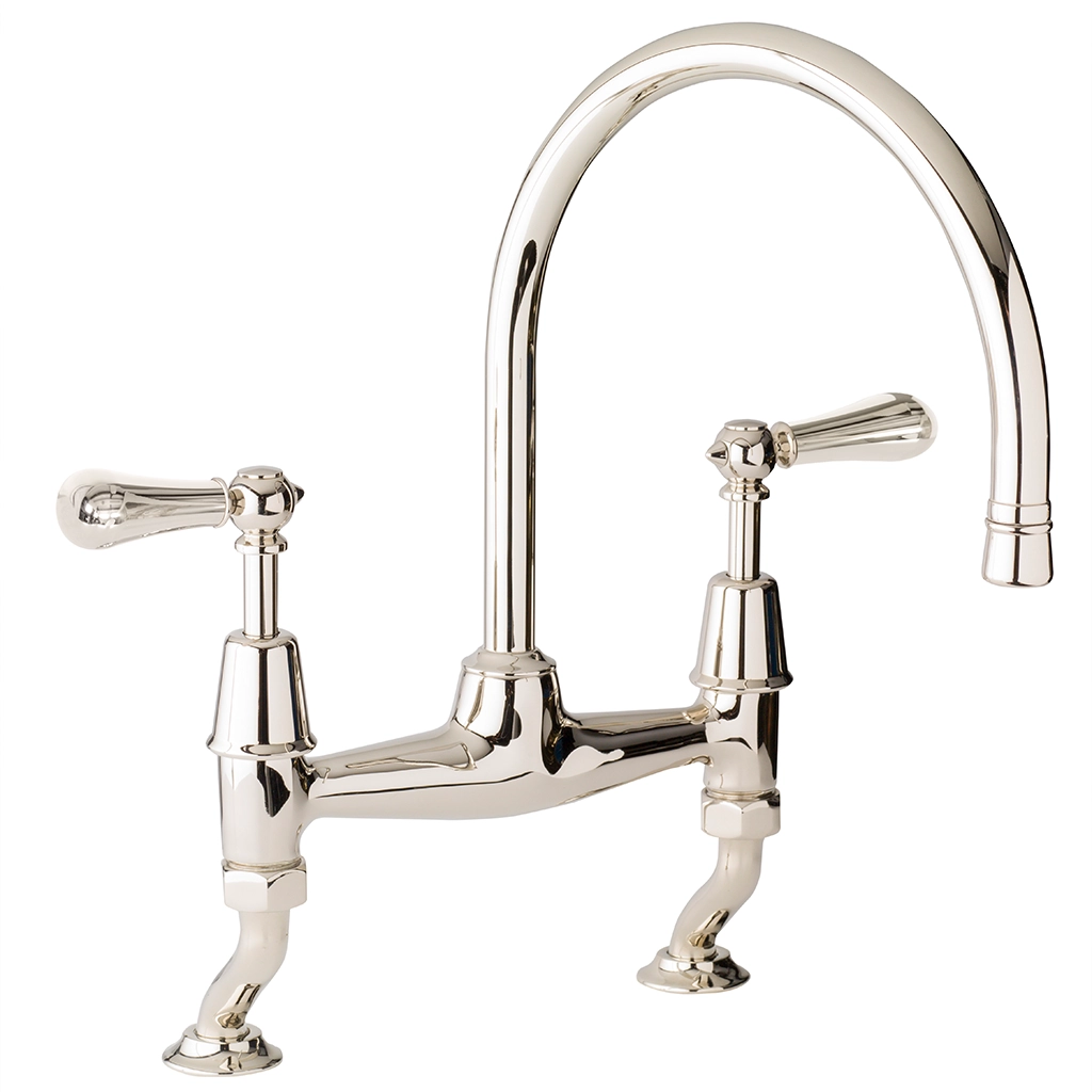 Our kitchen mixer taps are elegance defined. The long, arching spout with symmetrical cranked legs make this design a popular choice among many of our clients.