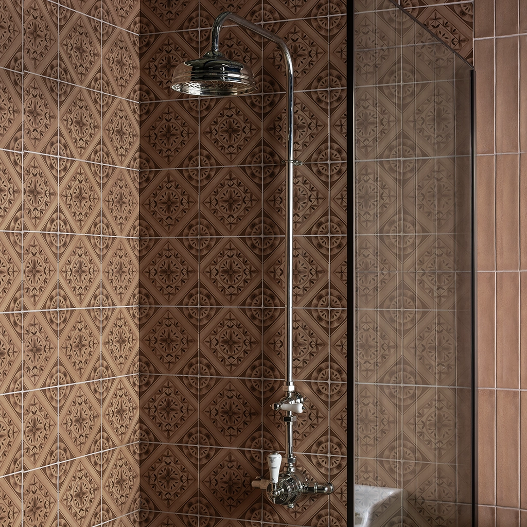 thermostatic exposed shower and thermostatic concealed shower available in a number of brassware finishes