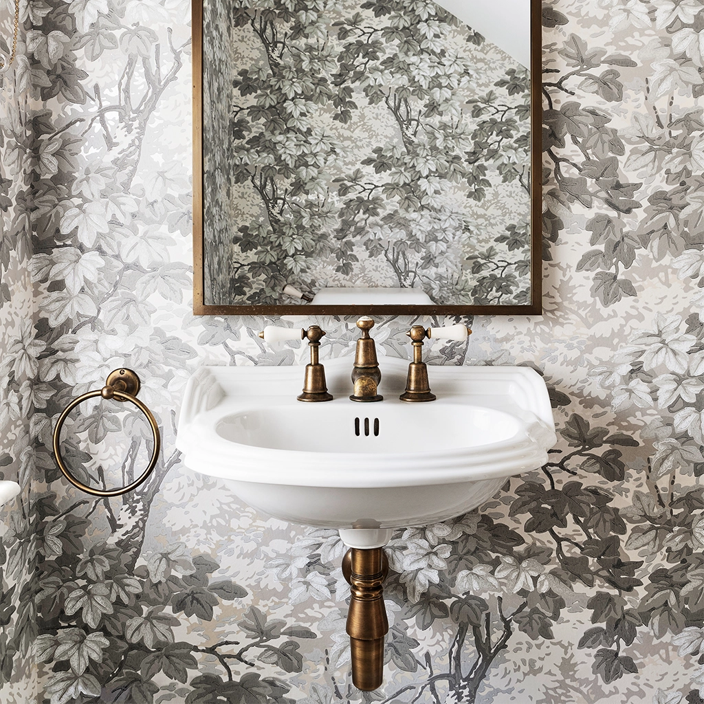 Ceramic cloakroom basin with overflow available in a number of brassware finishes