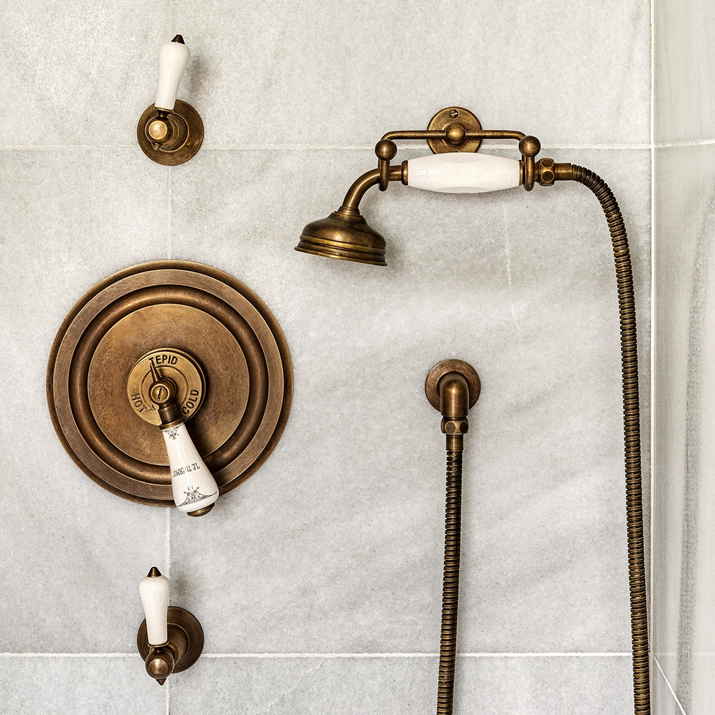 thermostatic concealed shower and thermostatic concealed shower available in a number of brassware finishes