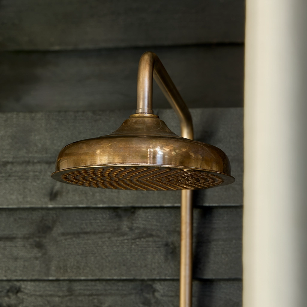 thermostatic exposed shower and thermostatic concealed shower available in a number of brassware finishes