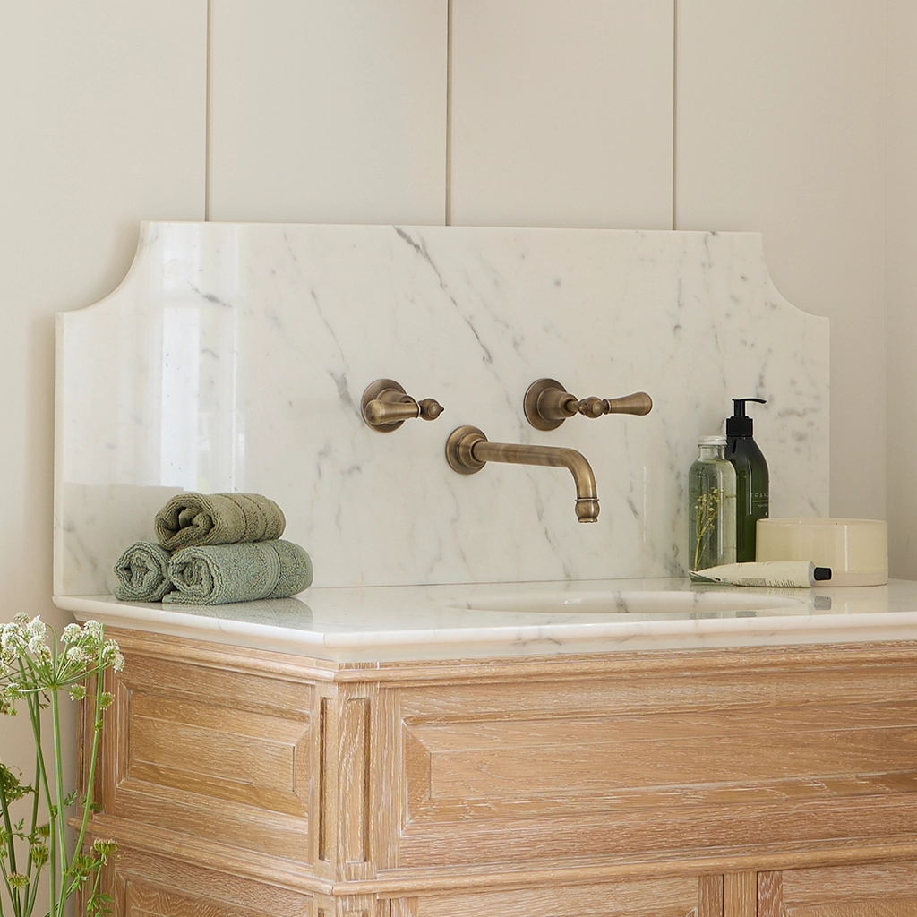 A basin mixer tap featuring our signature swan-neck spout made from solid brass with countless finish and tap-head options.