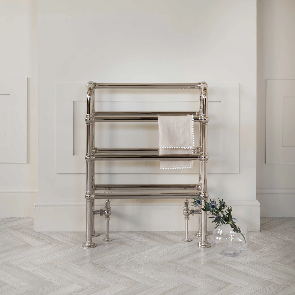 The Original Arched Towel Rails are available in two sizes depending on your requirements and can be finished in either aged brass, aged copper, chrome plate, black nickel – to name a few.
